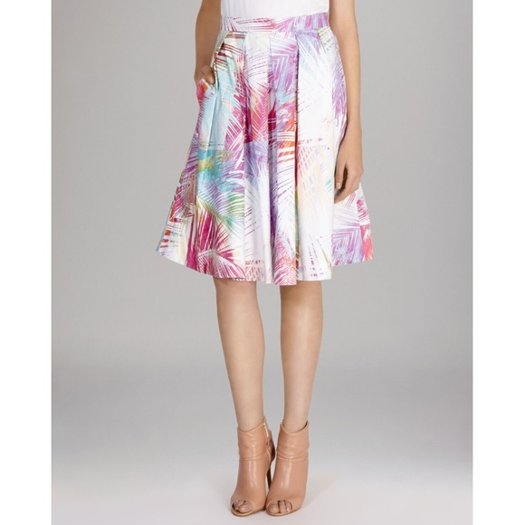 Karen Millen Pastel Tropical Midi Skirt - Picture 1 of 9